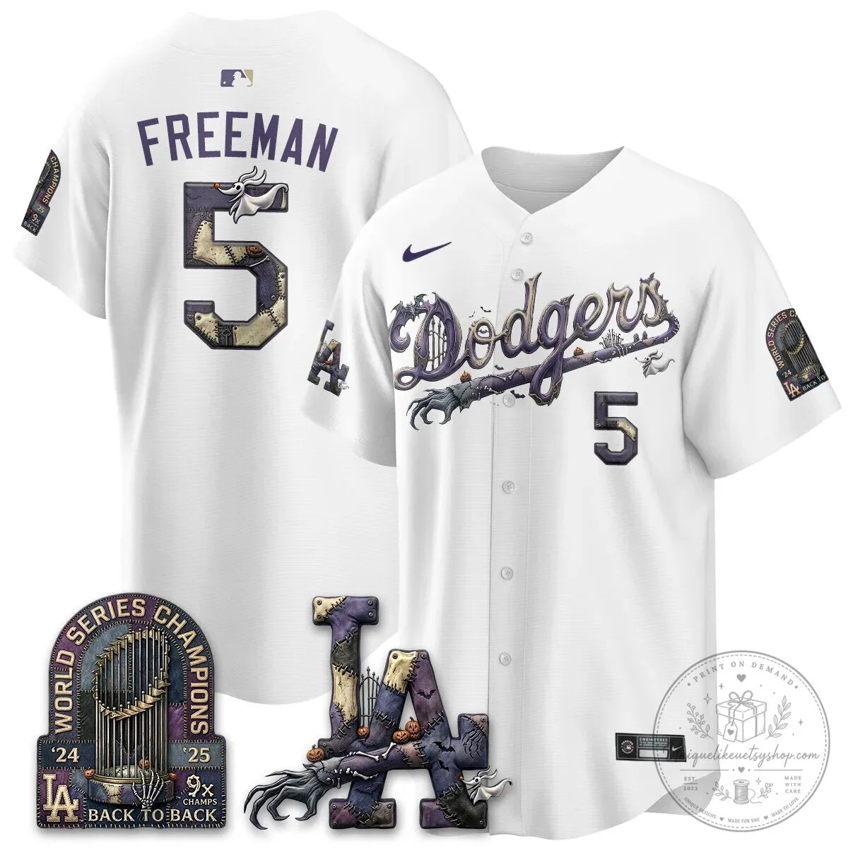 Los Angeles Dodgers Shohei Ohtani Halloween Nightmare Edition Baseball Jersey 54 Los Angeles Dodgers Shohei Ohtani Halloween Nightmare Edition Baseball Jersey