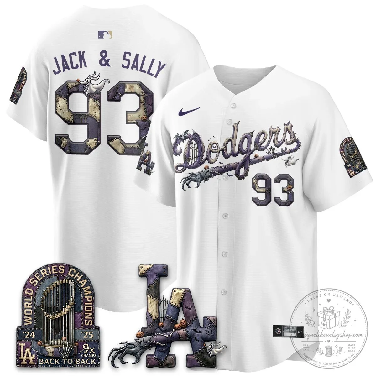 Los Angeles Dodgers Shohei Ohtani Halloween Nightmare Edition Baseball Jersey 59 Los Angeles Dodgers Shohei Ohtani Halloween Nightmare Edition Baseball Jersey