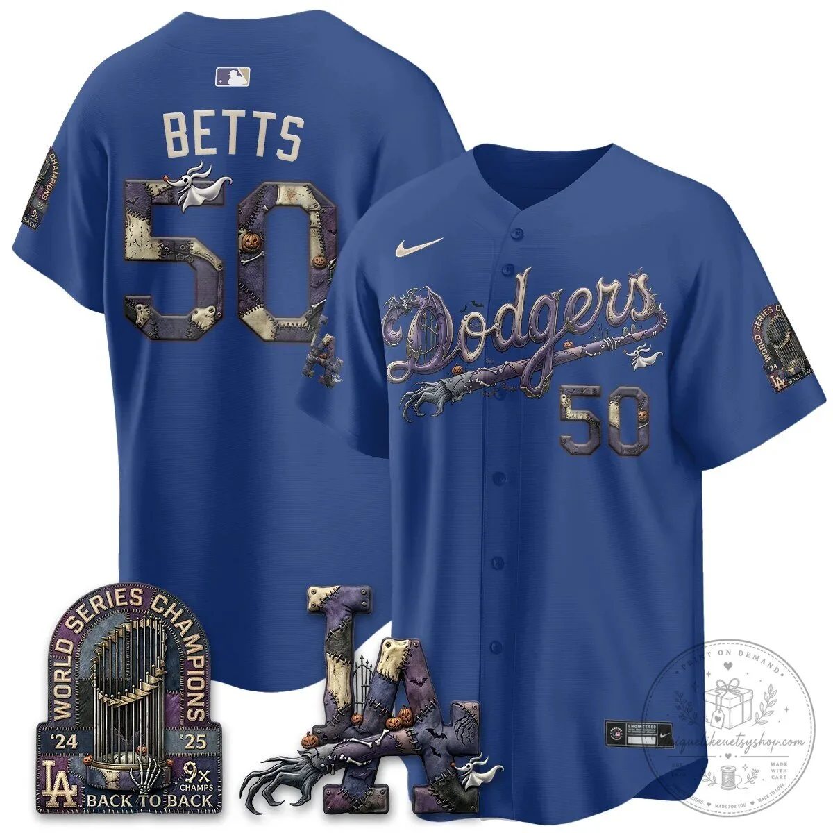 Los Angeles Dodgers Shohei Ohtani Halloween Nightmare Edition Baseball Jersey 62 Los Angeles Dodgers Shohei Ohtani Halloween Nightmare Edition Baseball Jersey