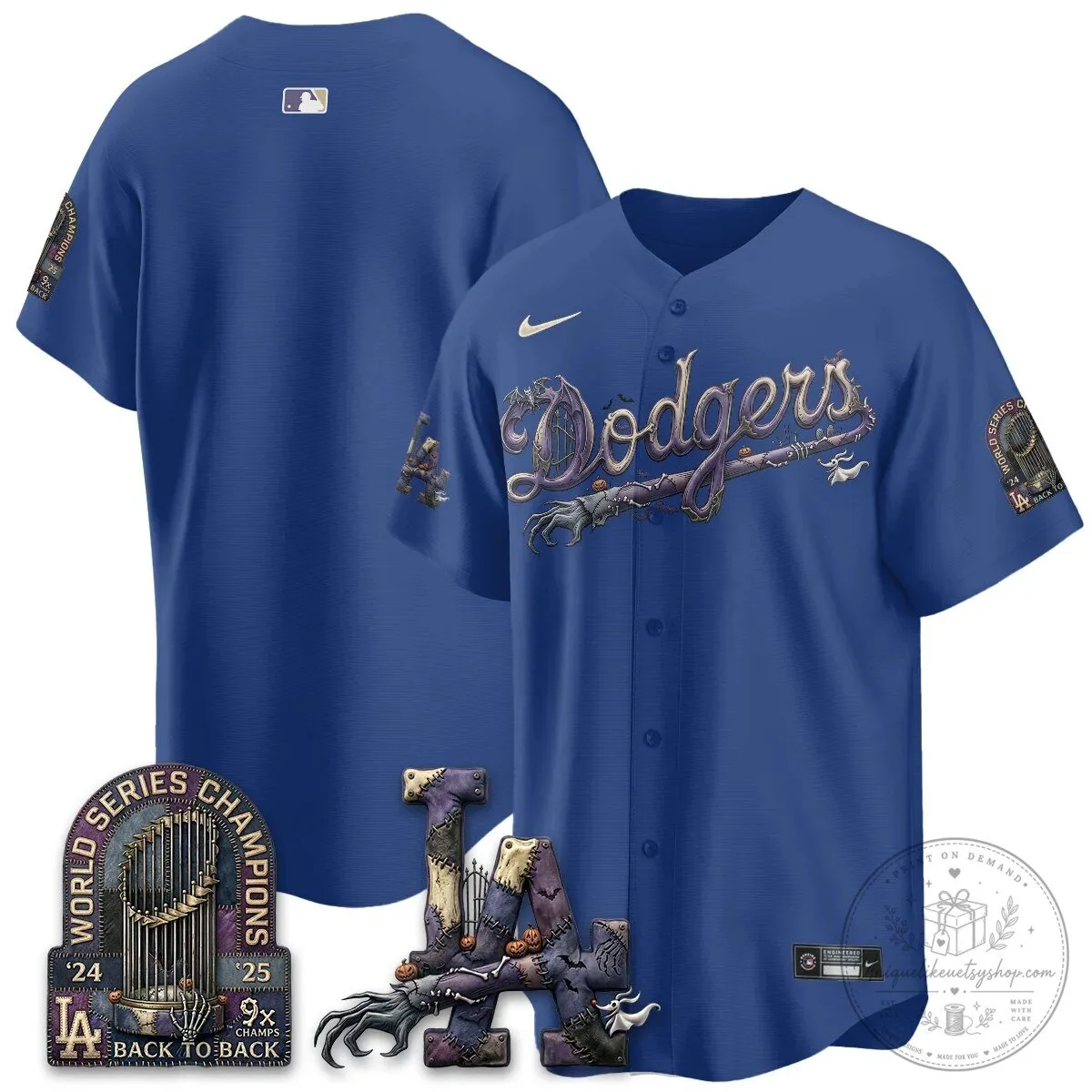 Los Angeles Dodgers Shohei Ohtani Halloween Nightmare Edition Baseball Jersey 67 Los Angeles Dodgers Shohei Ohtani Halloween Nightmare Edition Baseball Jersey