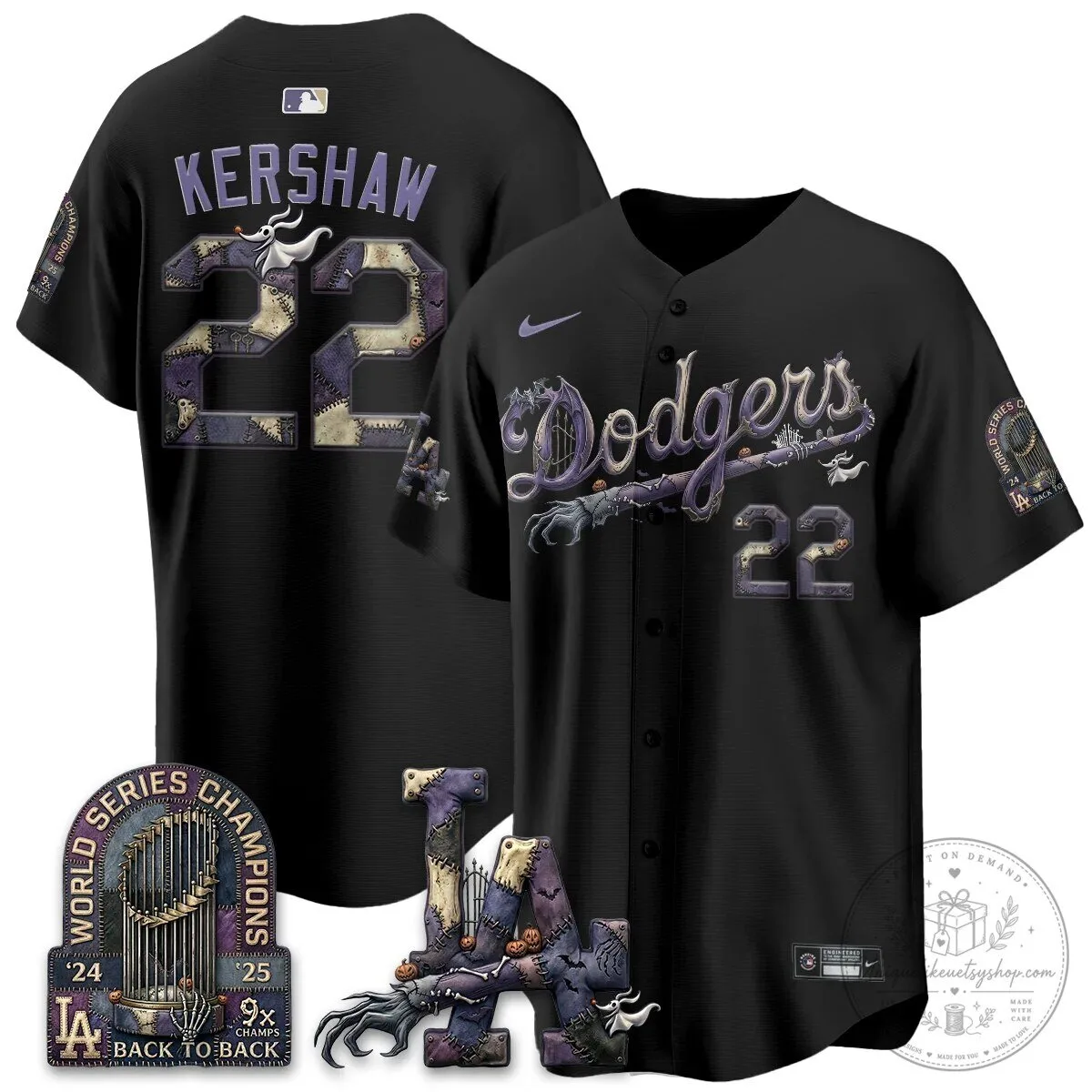 Los Angeles Dodgers Shohei Ohtani Halloween Nightmare Edition Baseball Jersey 71 Los Angeles Dodgers Shohei Ohtani Halloween Nightmare Edition Baseball Jersey