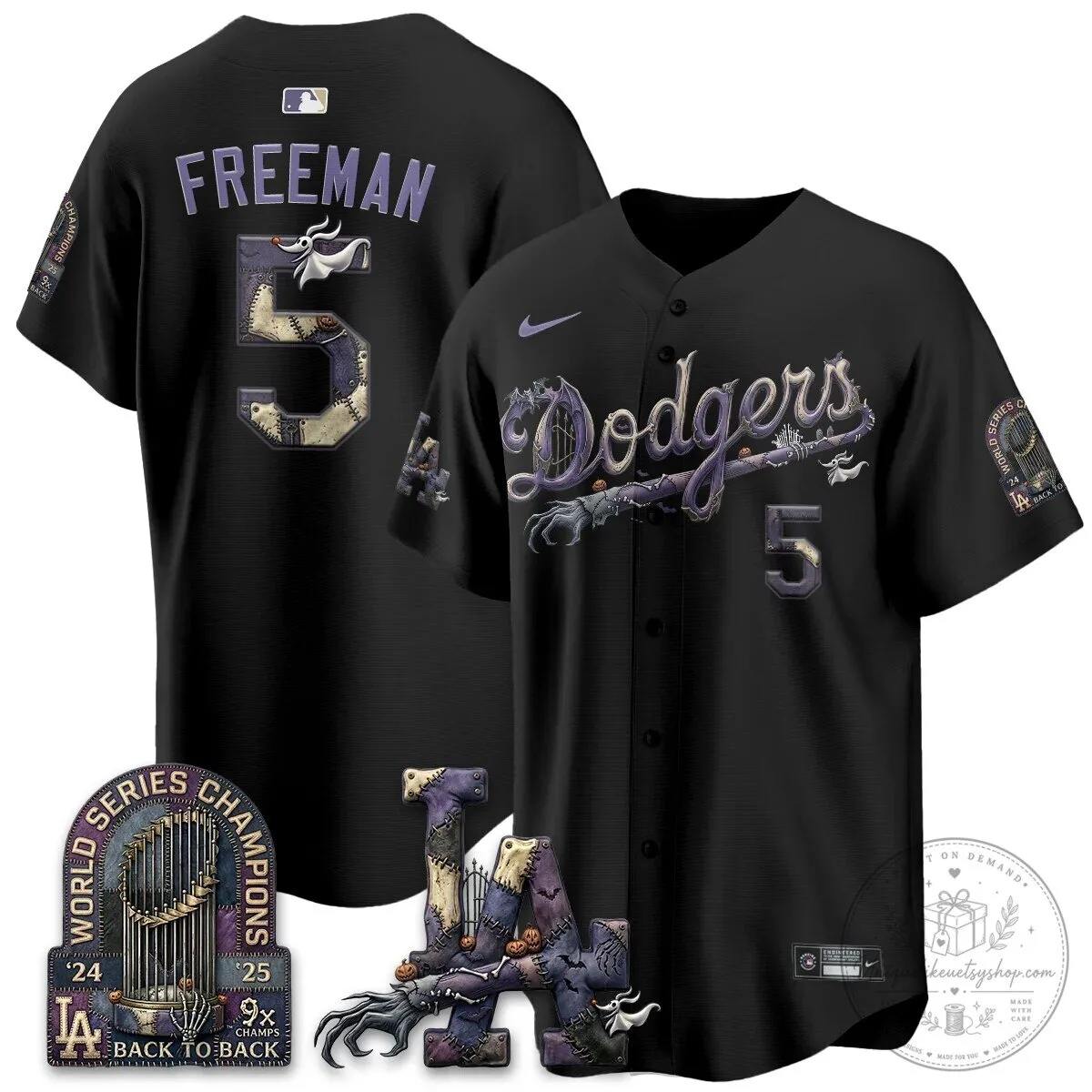 Los Angeles Dodgers Shohei Ohtani Halloween Nightmare Edition Baseball Jersey 74 Los Angeles Dodgers Shohei Ohtani Halloween Nightmare Edition Baseball Jersey