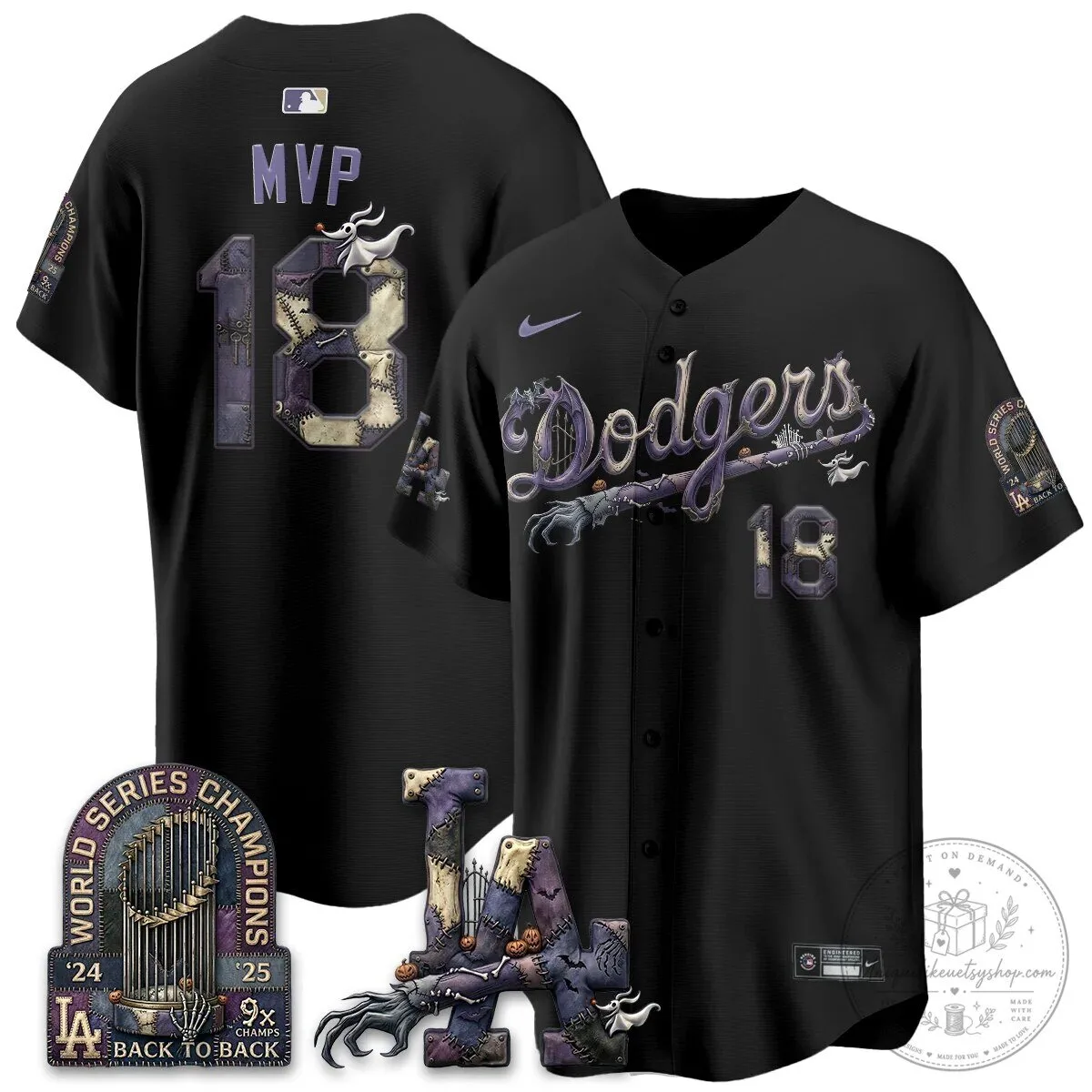 Los Angeles Dodgers Shohei Ohtani Halloween Nightmare Edition Baseball Jersey 78 Los Angeles Dodgers Shohei Ohtani Halloween Nightmare Edition Baseball Jersey