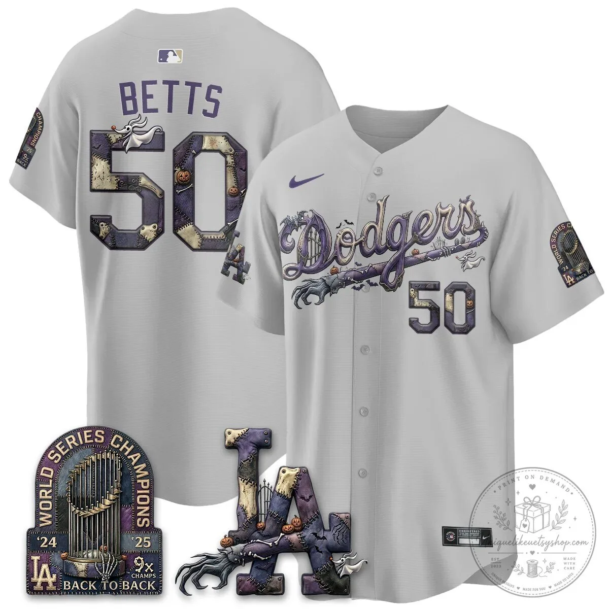 Los Angeles Dodgers Shohei Ohtani Halloween Nightmare Edition Baseball Jersey 82 Los Angeles Dodgers Shohei Ohtani Halloween Nightmare Edition Baseball Jersey