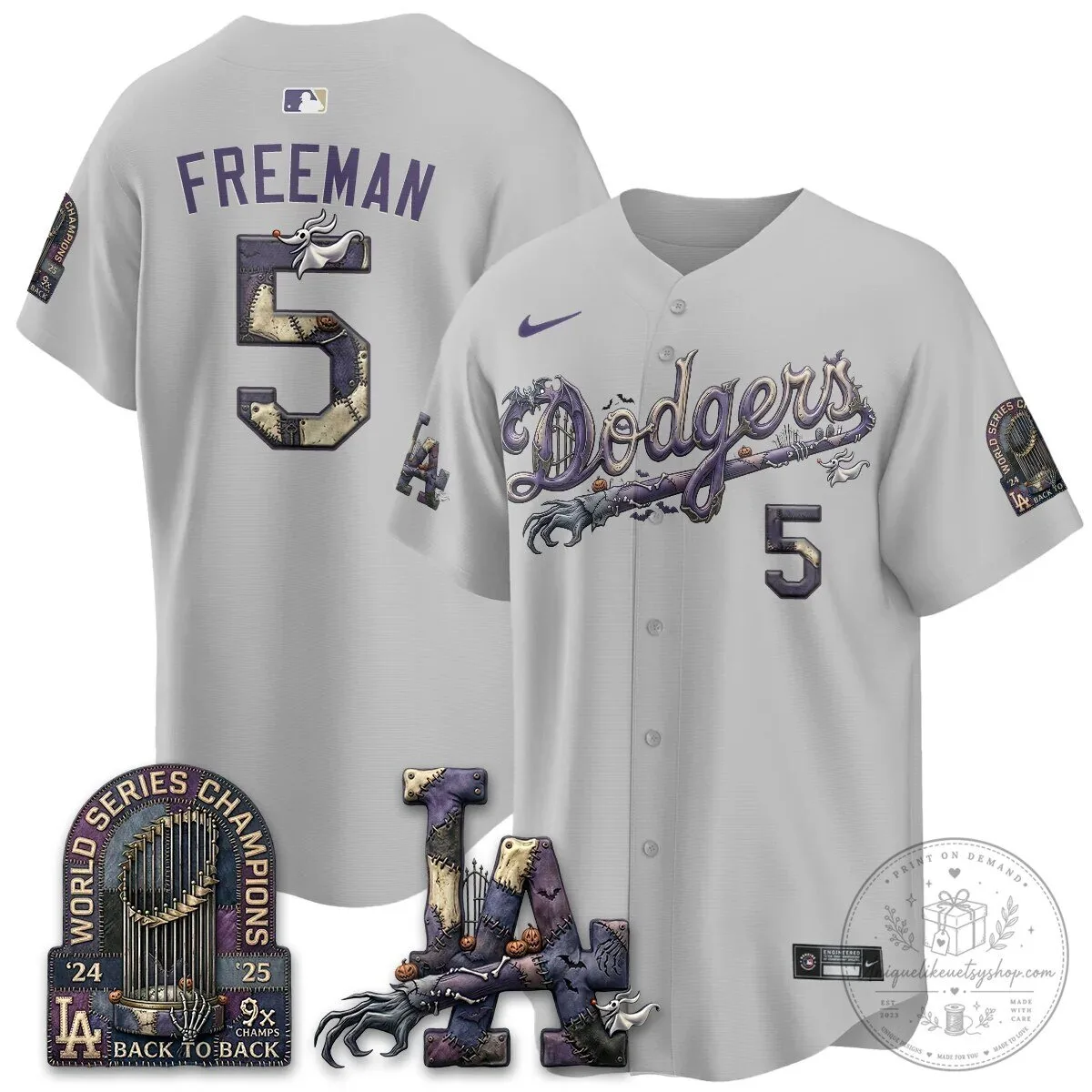 Los Angeles Dodgers Shohei Ohtani Halloween Nightmare Edition Baseball Jersey 84 Los Angeles Dodgers Shohei Ohtani Halloween Nightmare Edition Baseball Jersey