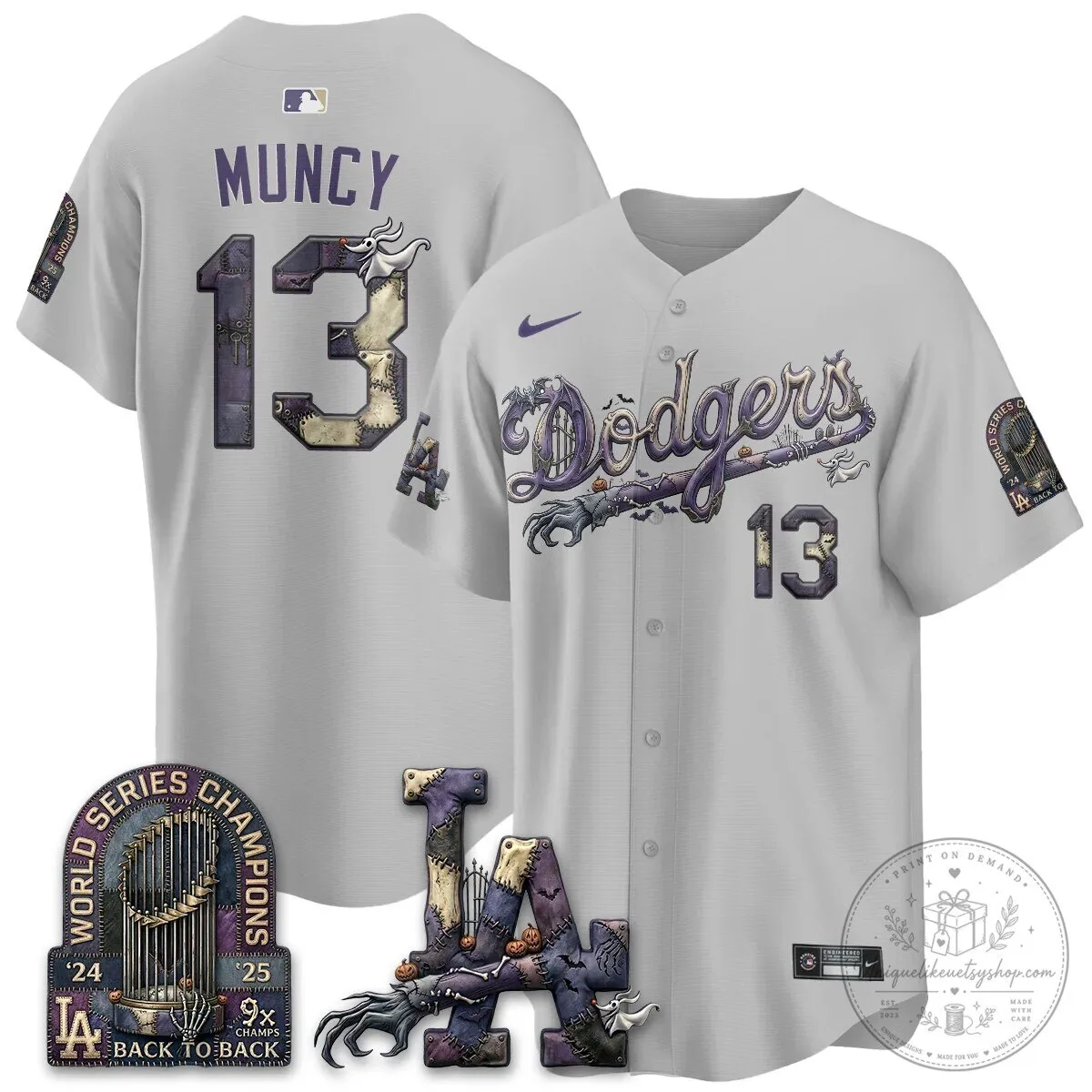 Los Angeles Dodgers Shohei Ohtani Halloween Nightmare Edition Baseball Jersey 86 Los Angeles Dodgers Shohei Ohtani Halloween Nightmare Edition Baseball Jersey