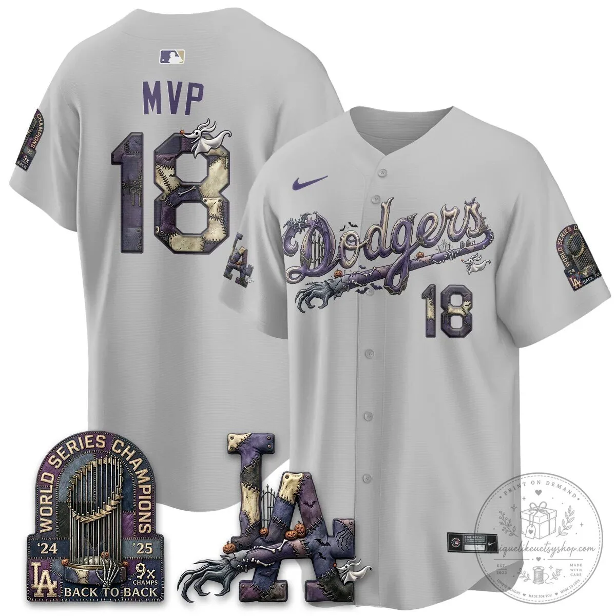 Los Angeles Dodgers Shohei Ohtani Halloween Nightmare Edition Baseball Jersey 88 Los Angeles Dodgers Shohei Ohtani Halloween Nightmare Edition Baseball Jersey