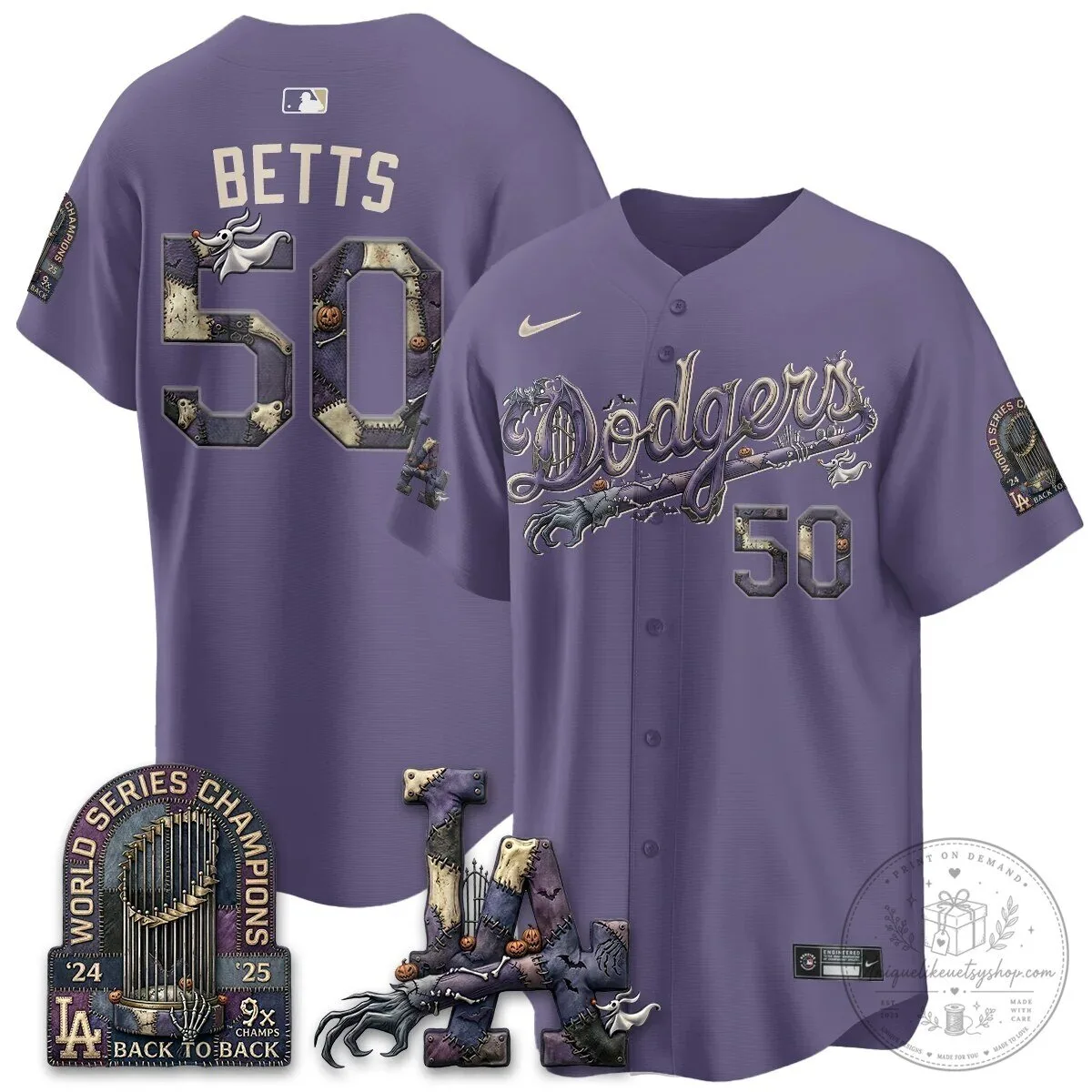 Los Angeles Dodgers Shohei Ohtani Halloween Nightmare Edition Baseball Jersey 92 Los Angeles Dodgers Shohei Ohtani Halloween Nightmare Edition Baseball Jersey