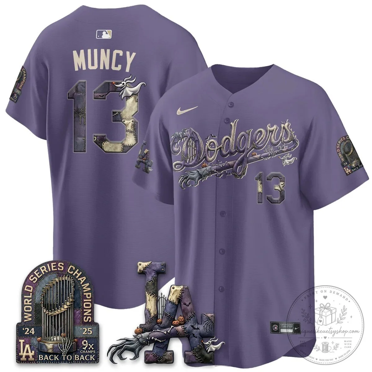 Los Angeles Dodgers Shohei Ohtani Halloween Nightmare Edition Baseball Jersey 96 Los Angeles Dodgers Shohei Ohtani Halloween Nightmare Edition Baseball Jersey