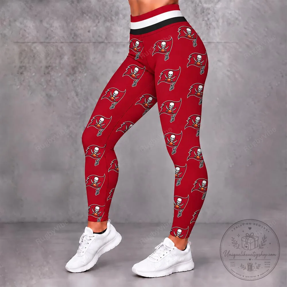 Tampa Bay Buccaneers Red Flag Pattern Womens Leggings