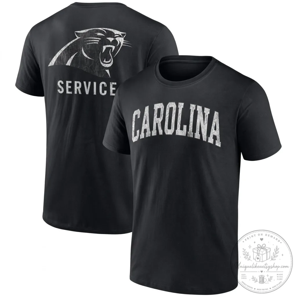 Carolina Panthers Salute To Service Distressed Logo Black T-Shirt Carolina Panthers Salute To Service Distressed Logo Black T-Shirt