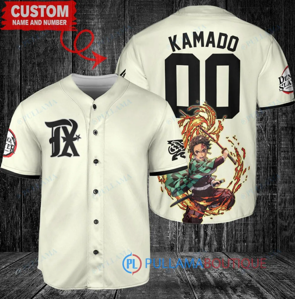 Texas Rangers Baseball Tanjiro Kamado Demon Slayer Anime Custom Baseball Jersey 36 Texas Rangers Baseball Tanjiro Kamado Demon Slayer Anime Custom Baseball Jersey