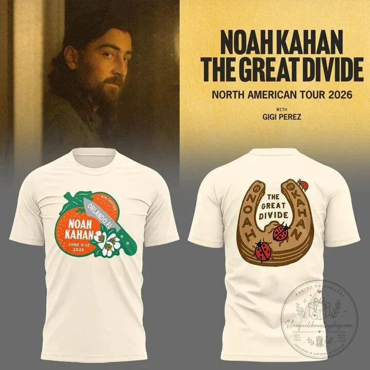 The Great Divide Tour 2026 North American Concert T-Shirt by Noah Kahan