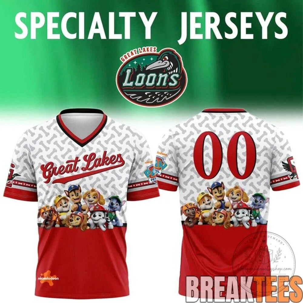 Great Lakes Loons and PAW Patrol Night 2026 Special Football Jersey