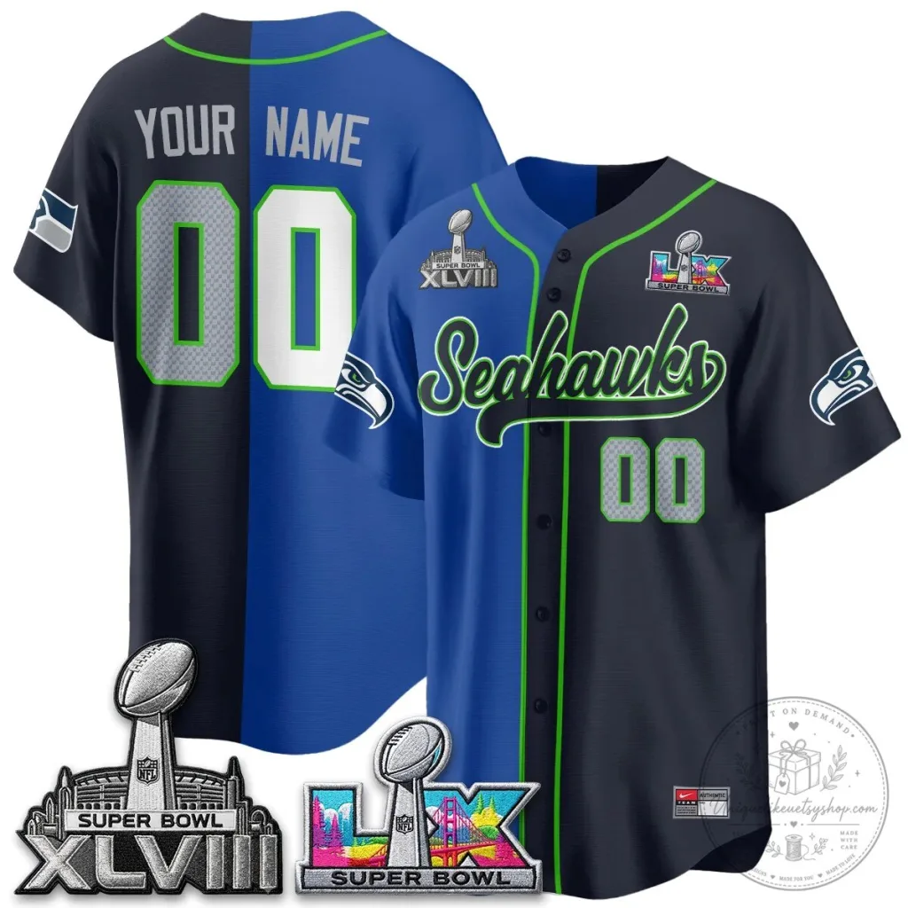 Custom Baseball Jersey for Seattle Seahawks Super Bowl XLVIII Fans Custom Baseball Jersey for Seattle Seahawks Super Bowl XLVIII Fans
