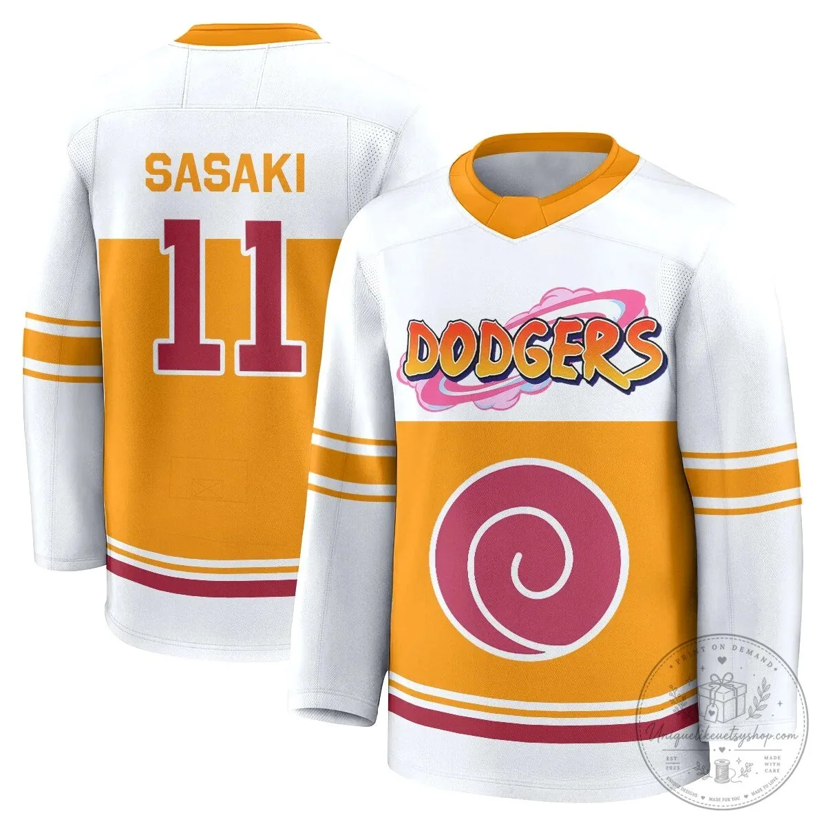 Los Angeles Dodgers Shohei Ohtani Naruto Edition Hockey Jersey 45 Los Angeles Dodgers Shohei Ohtani Naruto Edition Hockey Jersey
