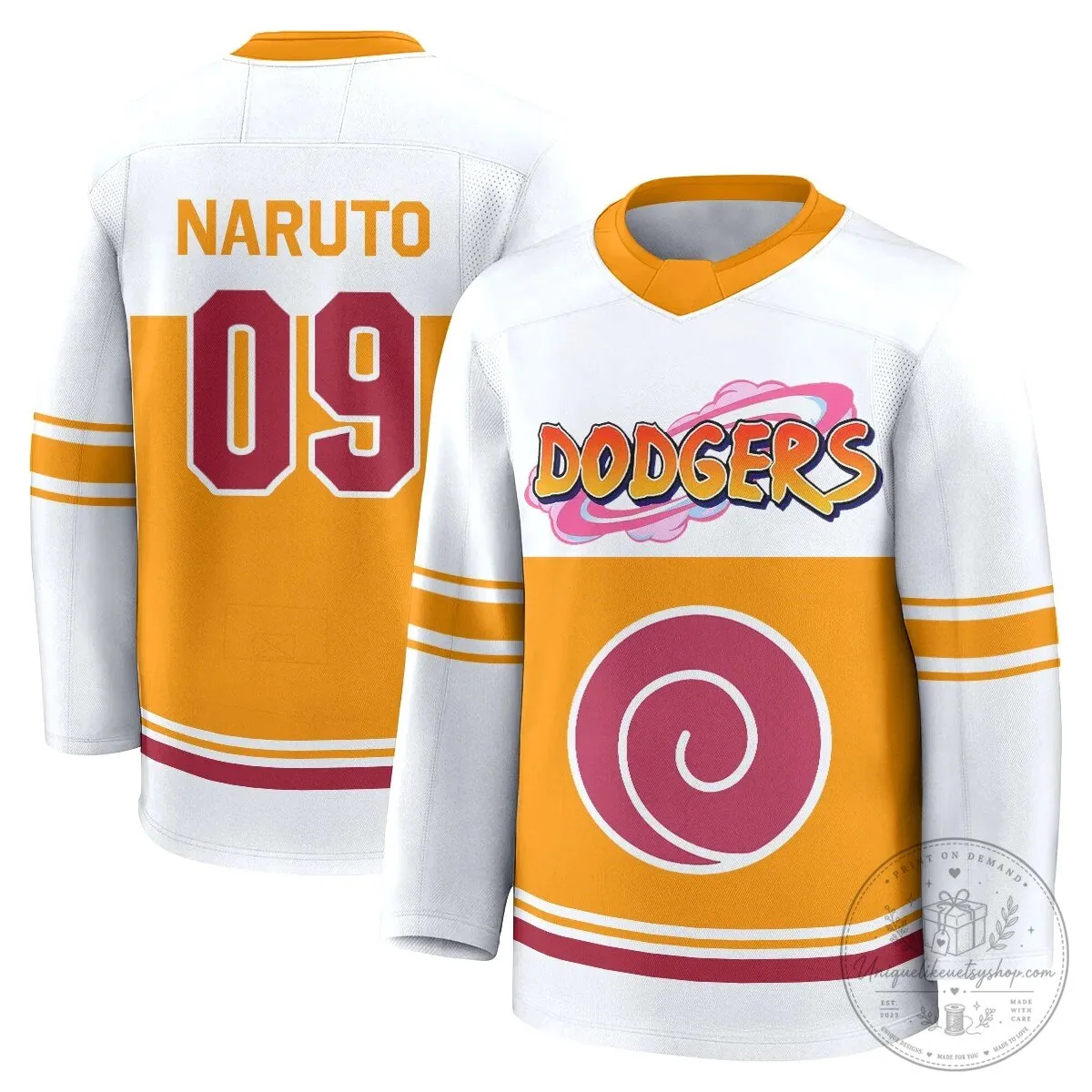 Los Angeles Dodgers Shohei Ohtani Naruto Edition Hockey Jersey 48 Los Angeles Dodgers Shohei Ohtani Naruto Edition Hockey Jersey