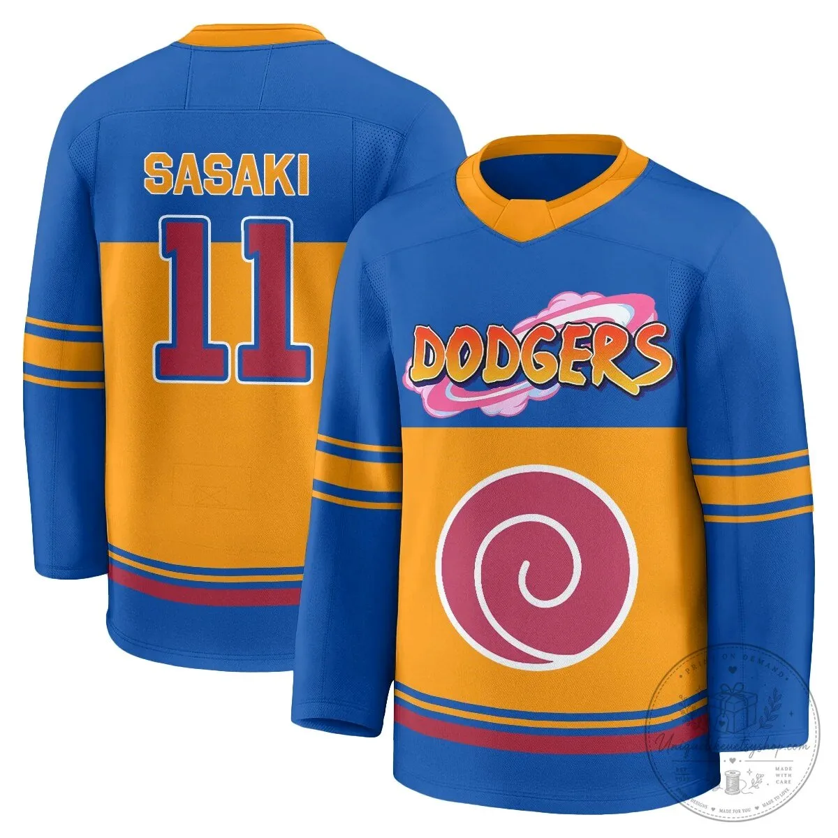 Los Angeles Dodgers Shohei Ohtani Naruto Edition Hockey Jersey 55 Los Angeles Dodgers Shohei Ohtani Naruto Edition Hockey Jersey