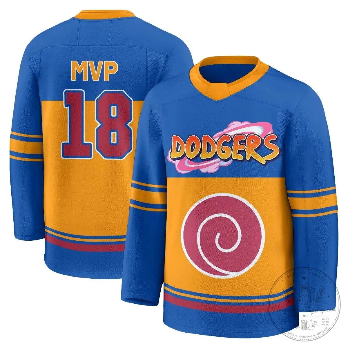 Los Angeles Dodgers Shohei Ohtani Naruto Edition Hockey Jersey 59 Los Angeles Dodgers Shohei Ohtani Naruto Edition Hockey Jersey