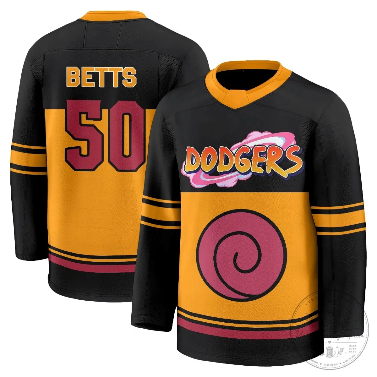Los Angeles Dodgers Shohei Ohtani Naruto Edition Hockey Jersey 62 Los Angeles Dodgers Shohei Ohtani Naruto Edition Hockey Jersey