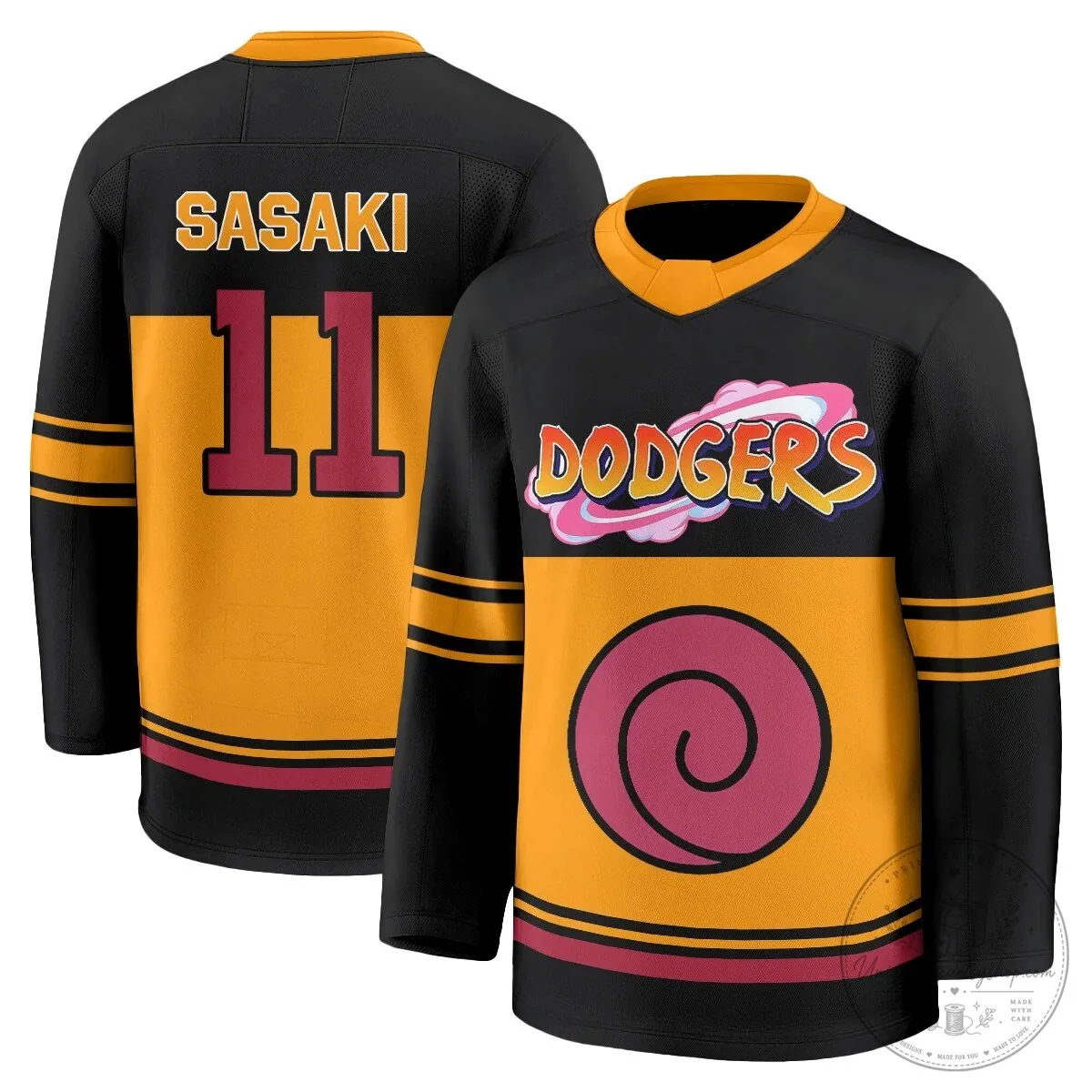 Los Angeles Dodgers Shohei Ohtani Naruto Edition Hockey Jersey 65 Los Angeles Dodgers Shohei Ohtani Naruto Edition Hockey Jersey