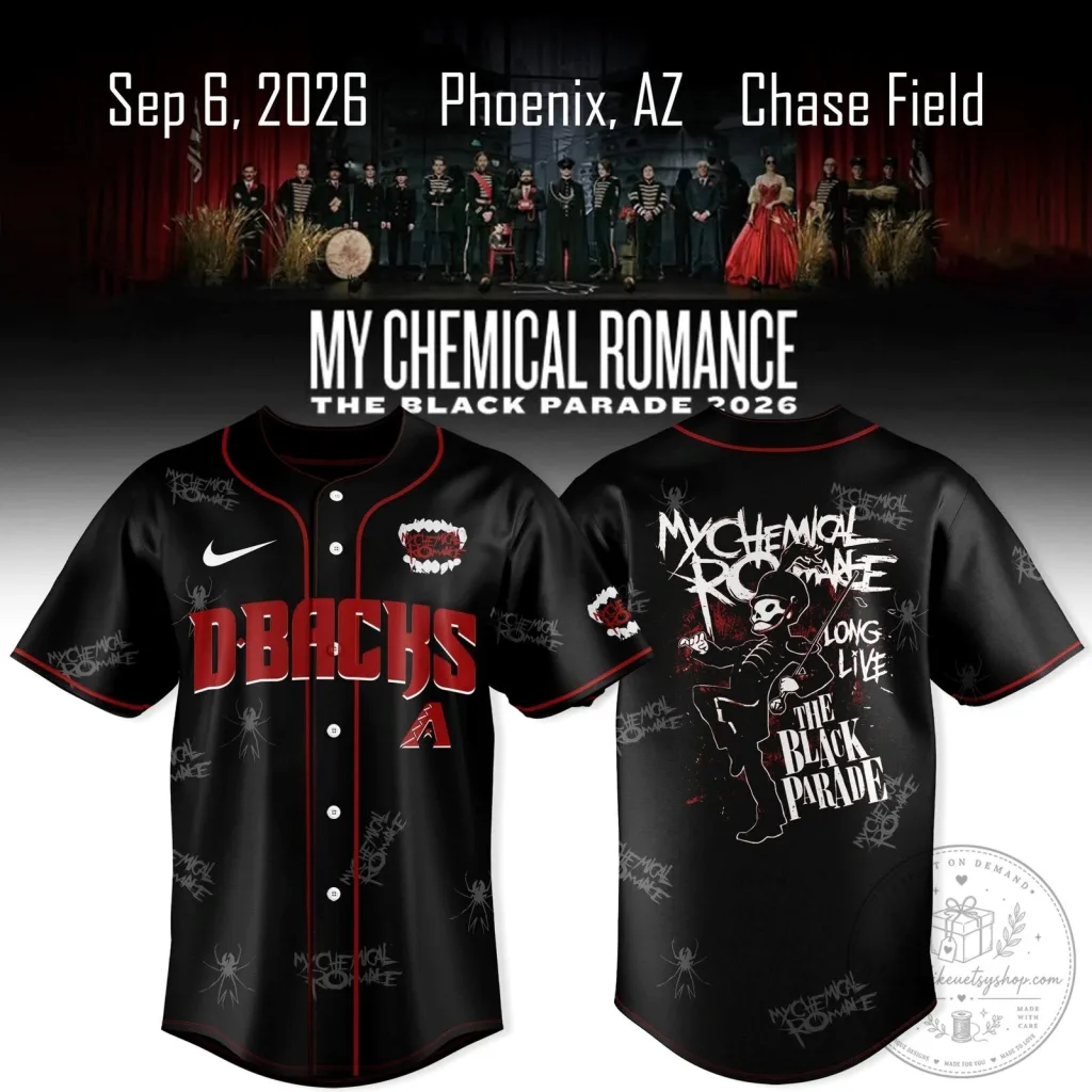 arizona-diamondbacks-baseball-jersey-featuring-my-chemical-romance-the-black-parade-design-featured Arizona Diamondbacks Baseball Jersey featuring My Chemical Romance The Black Parade design
