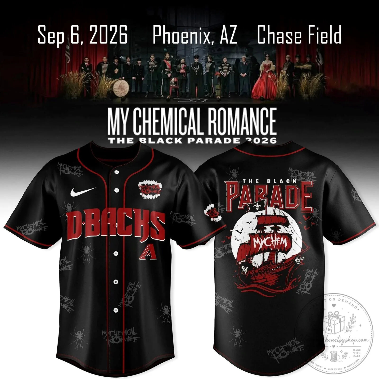 Arizona Diamondbacks Jersey with My Chemical Romance The Black Parade Artwork