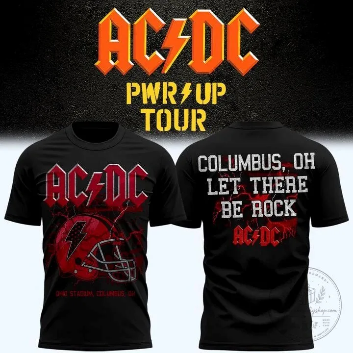 Ohio State Football AC/DC Power Up Tour Columbus Black T-Shirt