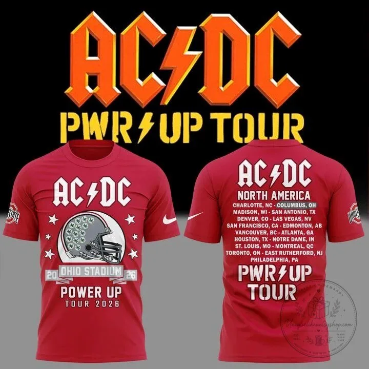 2026 Ohio State Football Concert T-Shirt for AC/DC Power Up Tour