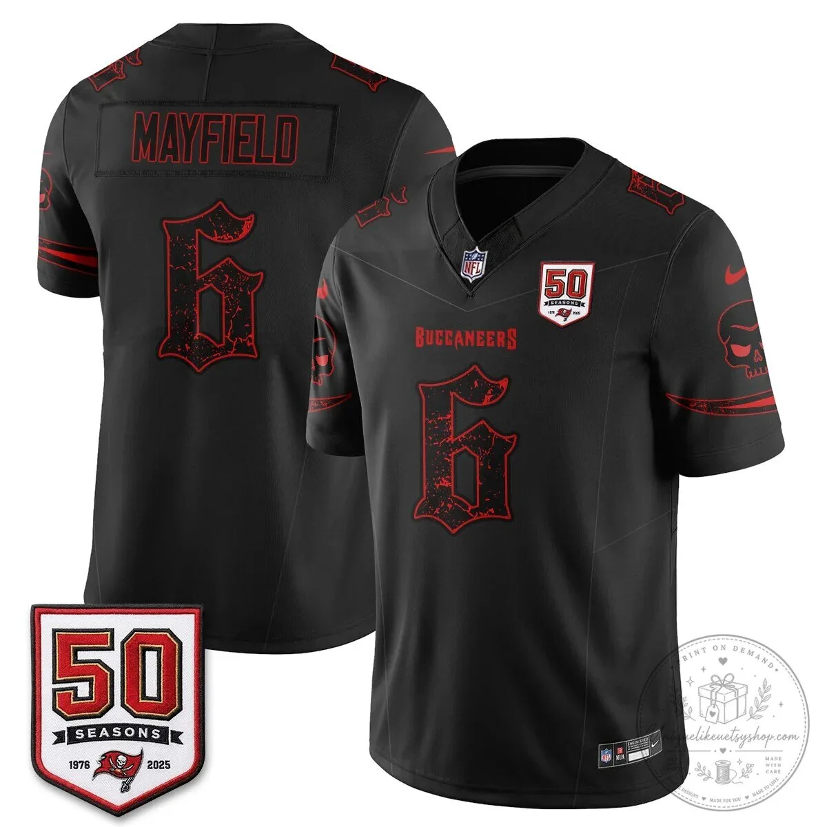 Tampa Bay Buccaneers Baker Mayfield Black 50 Seasons Edition Vapor Football Jersey