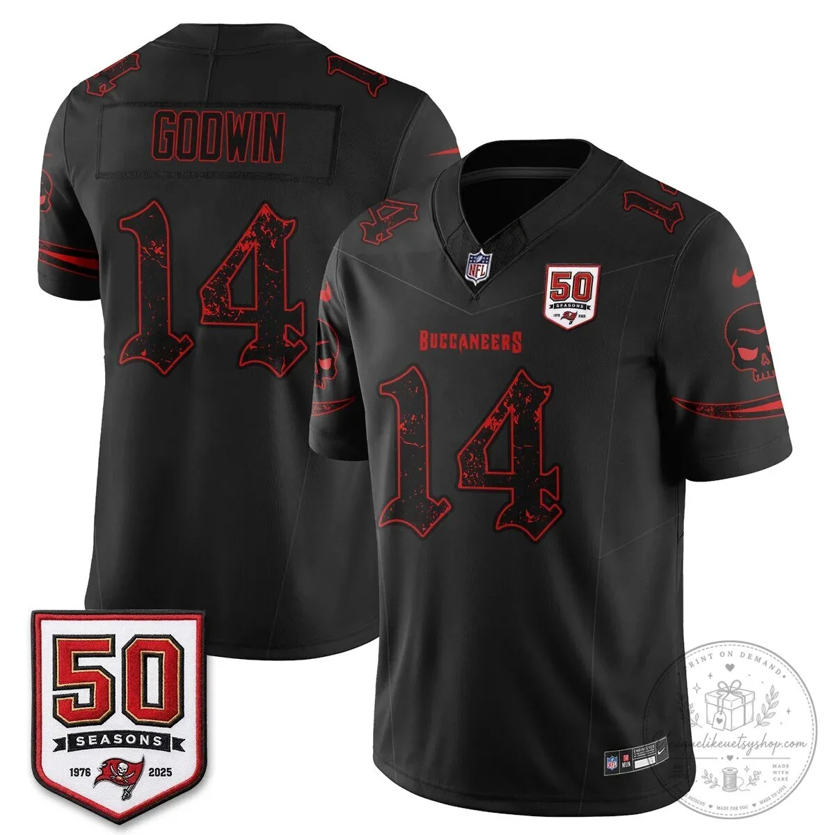 Tampa Bay Buccaneers Baker Mayfield Black 50 Seasons Edition Vapor Football Jersey 37 Tampa Bay Buccaneers Baker Mayfield Black 50 Seasons Edition Vapor Football Jersey