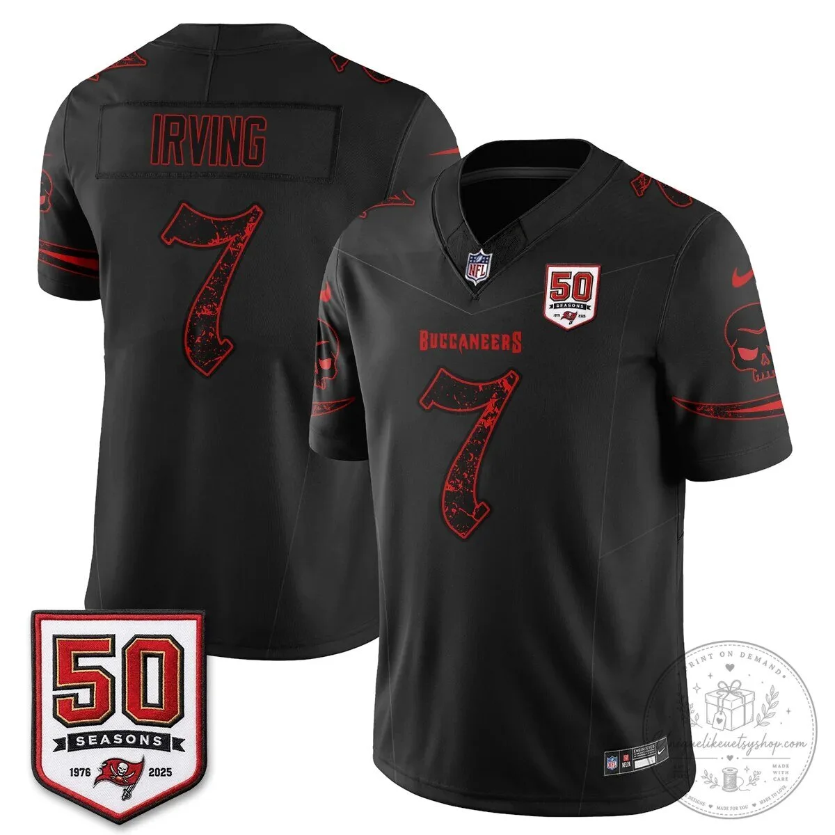 Tampa Bay Buccaneers Baker Mayfield Black 50 Seasons Edition Vapor Football Jersey 40 Tampa Bay Buccaneers Baker Mayfield Black 50 Seasons Edition Vapor Football Jersey