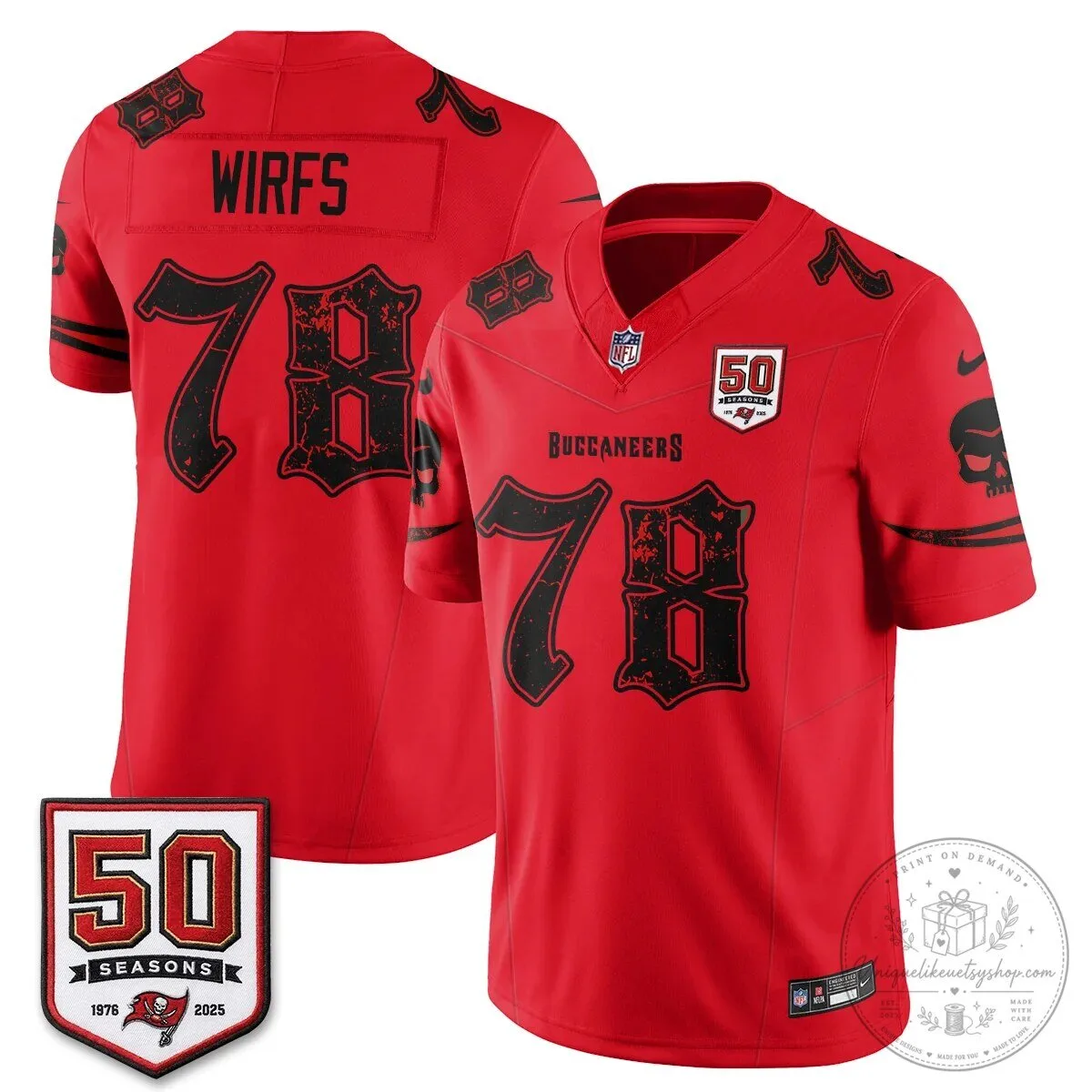 Tampa Bay Buccaneers Baker Mayfield Black 50 Seasons Edition Vapor Football Jersey 56 Tampa Bay Buccaneers Baker Mayfield Black 50 Seasons Edition Vapor Football Jersey
