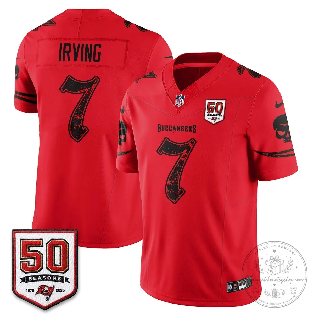Tampa Bay Buccaneers Baker Mayfield Black 50 Seasons Edition Vapor Football Jersey 58 Tampa Bay Buccaneers Baker Mayfield Black 50 Seasons Edition Vapor Football Jersey