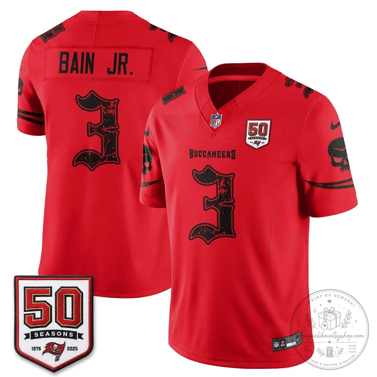Tampa Bay Buccaneers Baker Mayfield Black 50 Seasons Edition Vapor Football Jersey 60 Tampa Bay Buccaneers Baker Mayfield Black 50 Seasons Edition Vapor Football Jersey