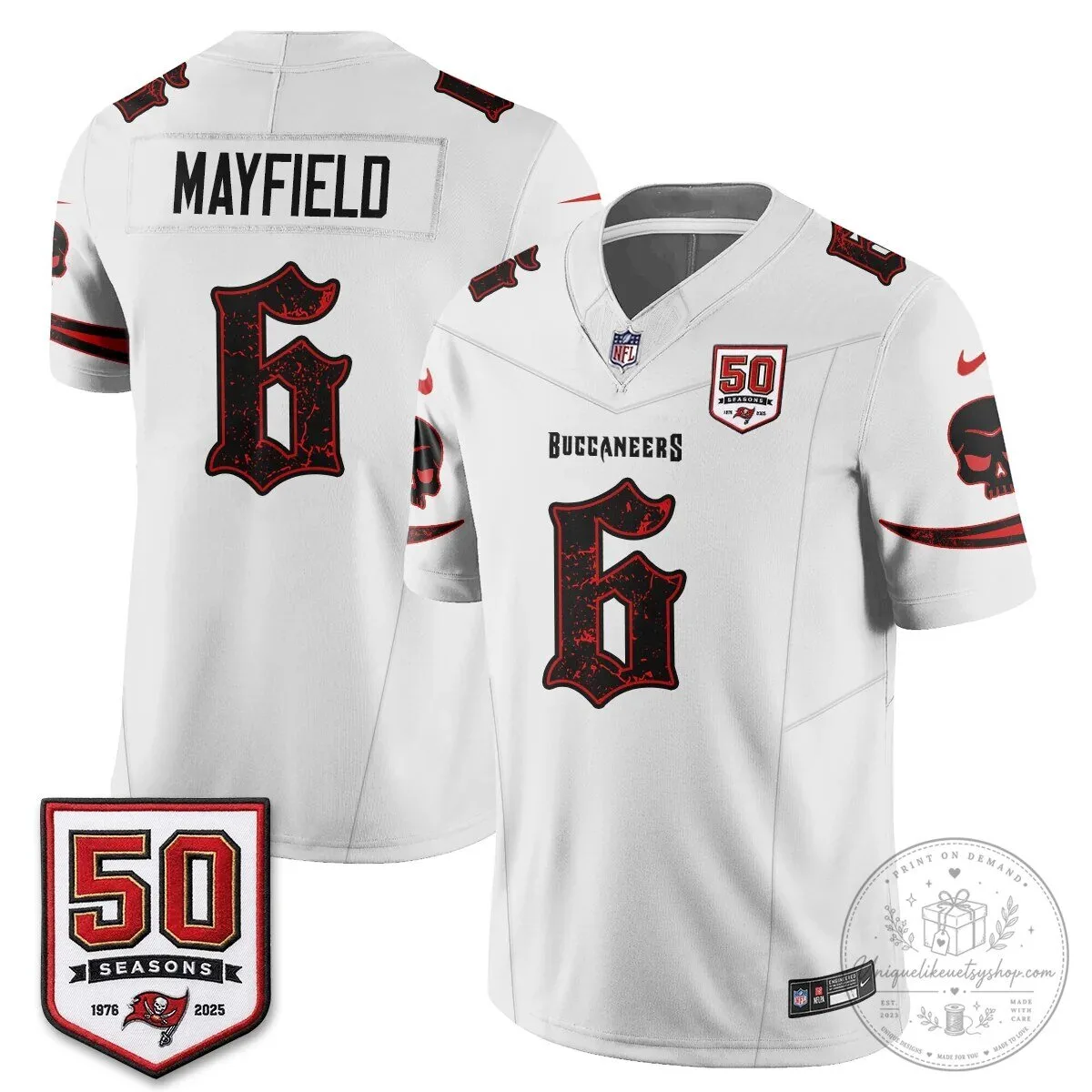 Tampa Bay Buccaneers Baker Mayfield Black 50 Seasons Edition Vapor Football Jersey 63 Tampa Bay Buccaneers Baker Mayfield Black 50 Seasons Edition Vapor Football Jersey
