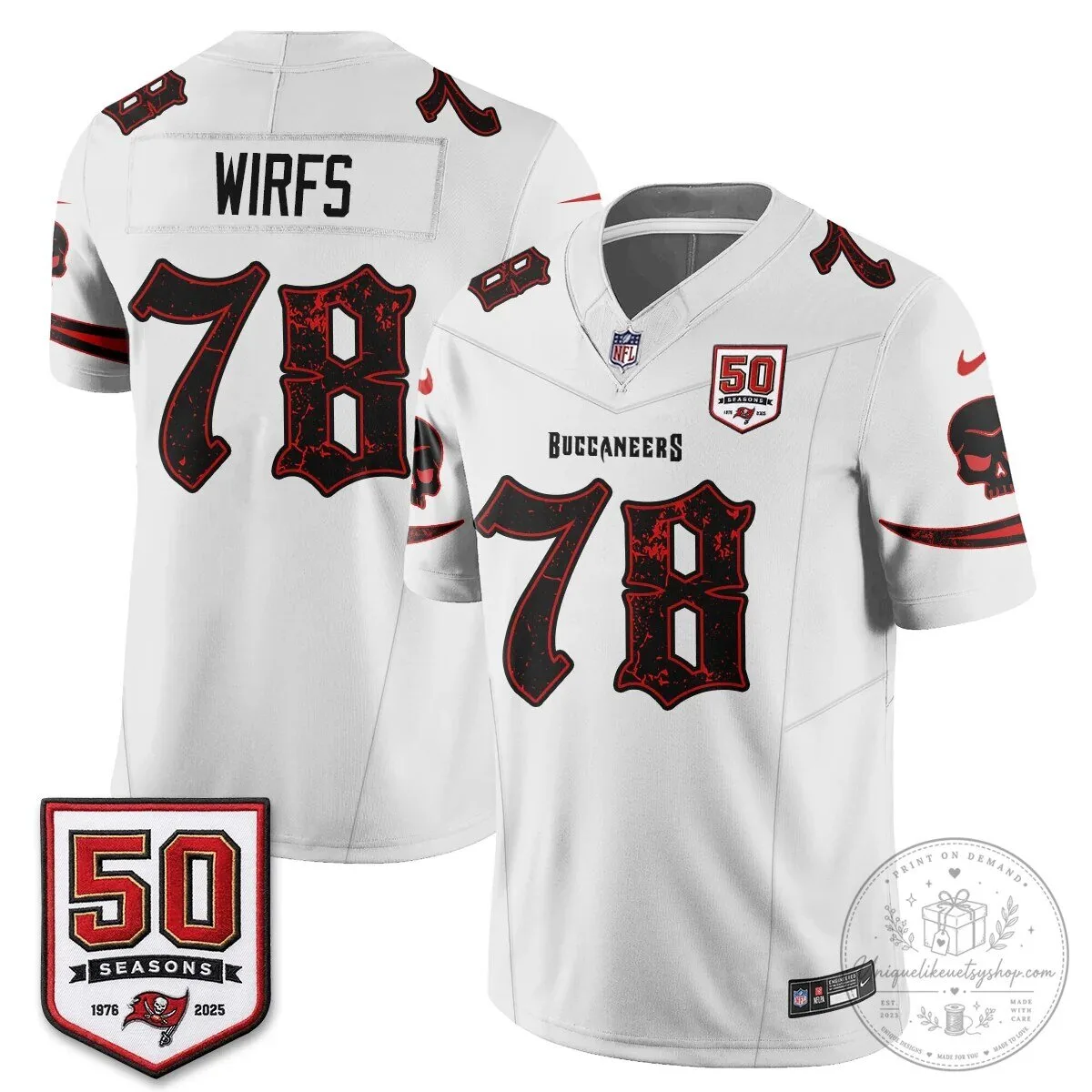 Tampa Bay Buccaneers Baker Mayfield Black 50 Seasons Edition Vapor Football Jersey 65 Tampa Bay Buccaneers Baker Mayfield Black 50 Seasons Edition Vapor Football Jersey