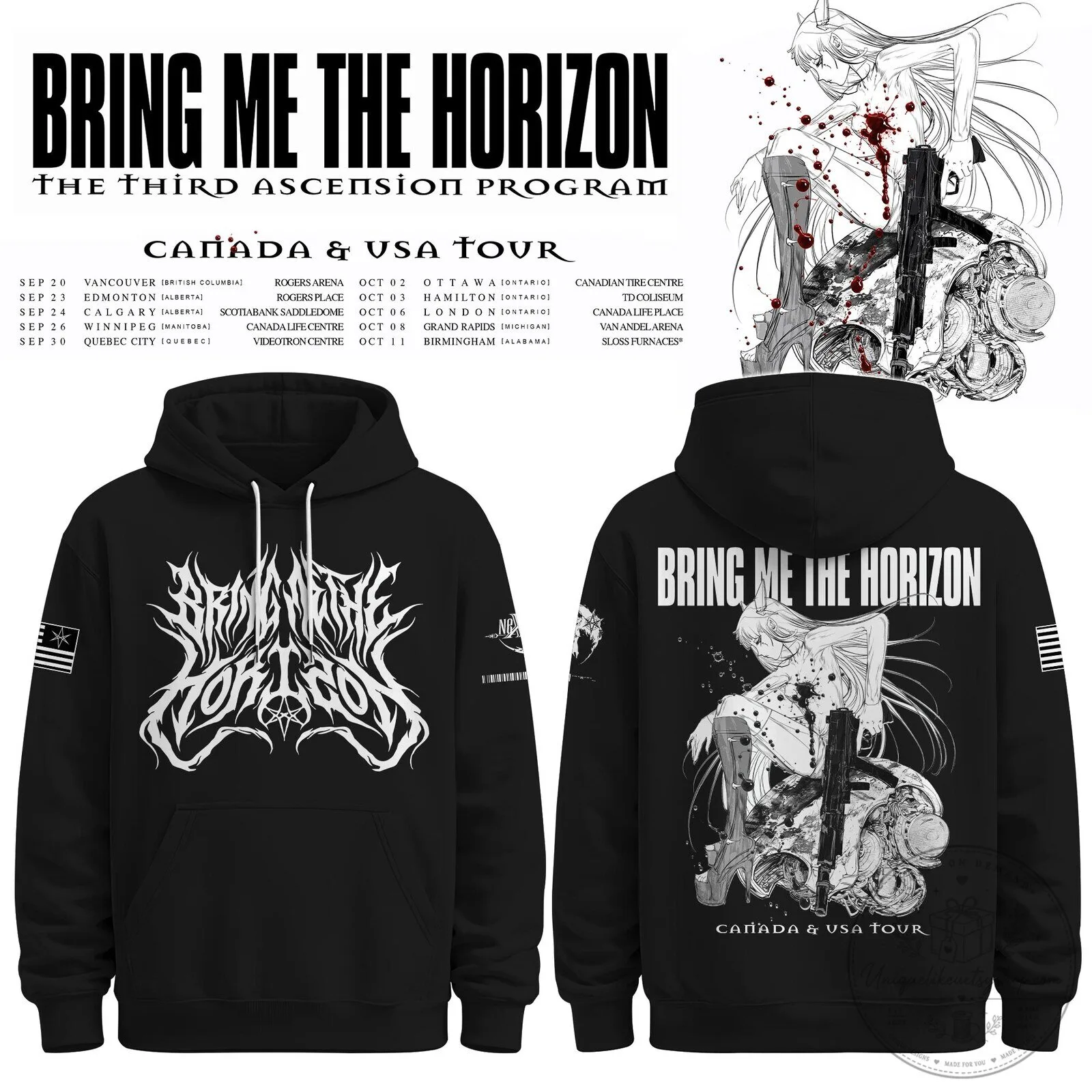 Bring Me The Horizon The Third Ascension Program Canada USA Tour Hoodie