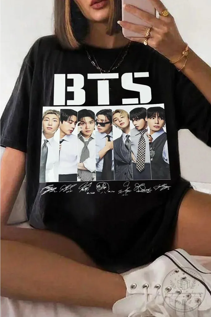 BTS Band Member Signatures Concert T-Shirt