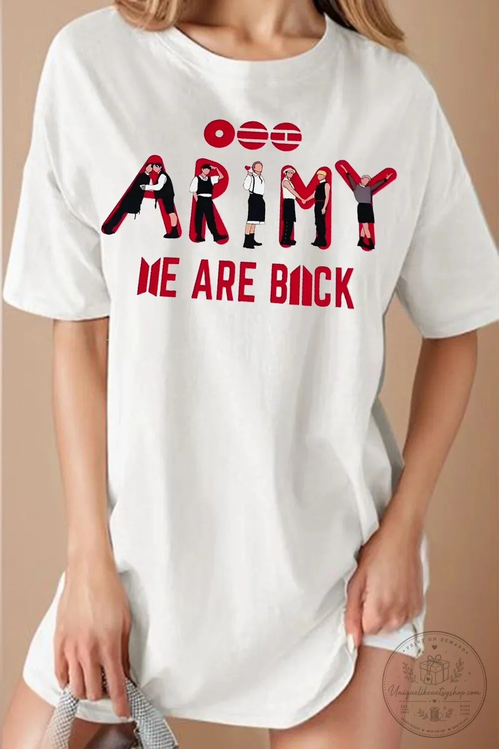 BTS Army We Are Back White T-Shirt