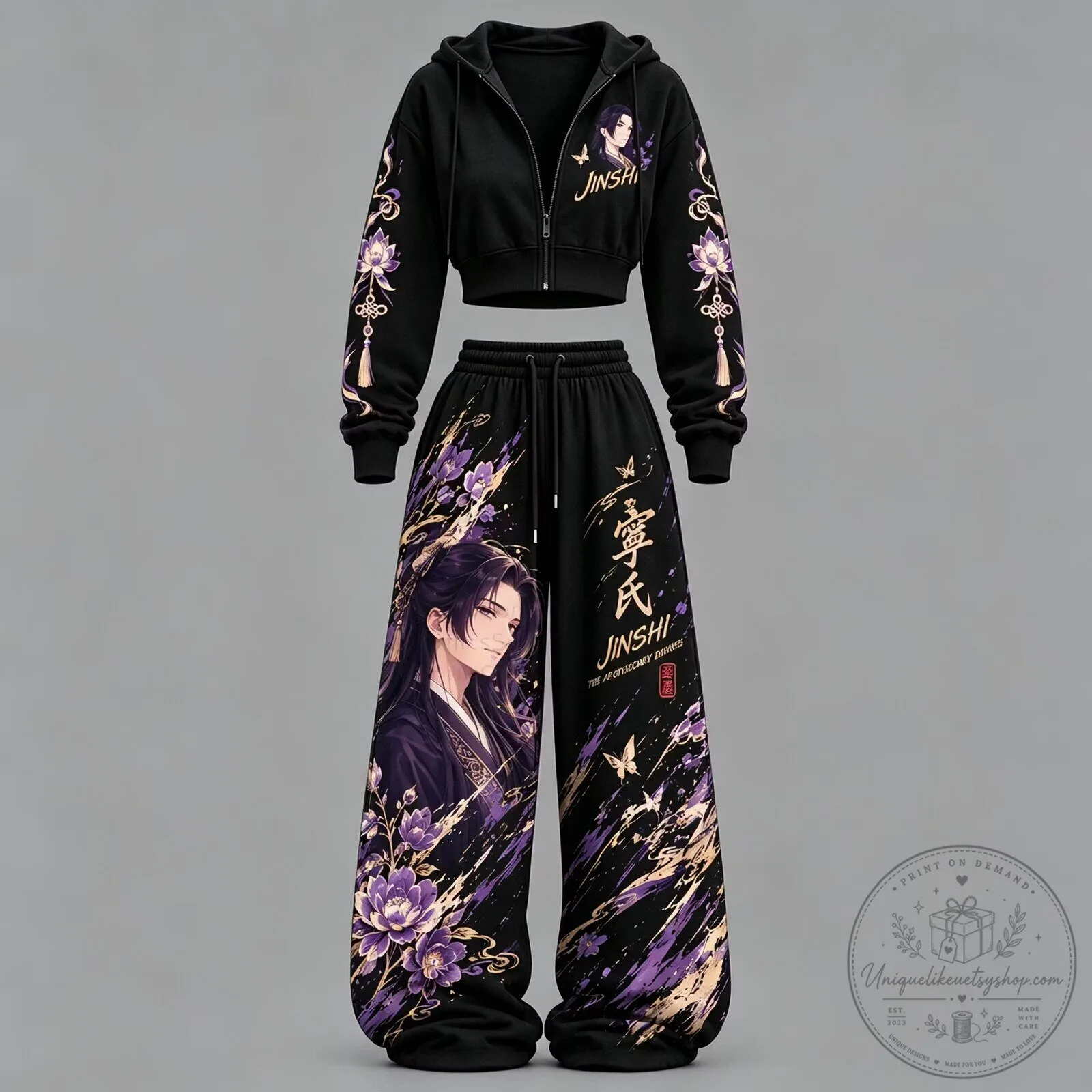 Cropped Hoodie and Pants Set Featuring Jinshi from The Apothecary Diaries Anime