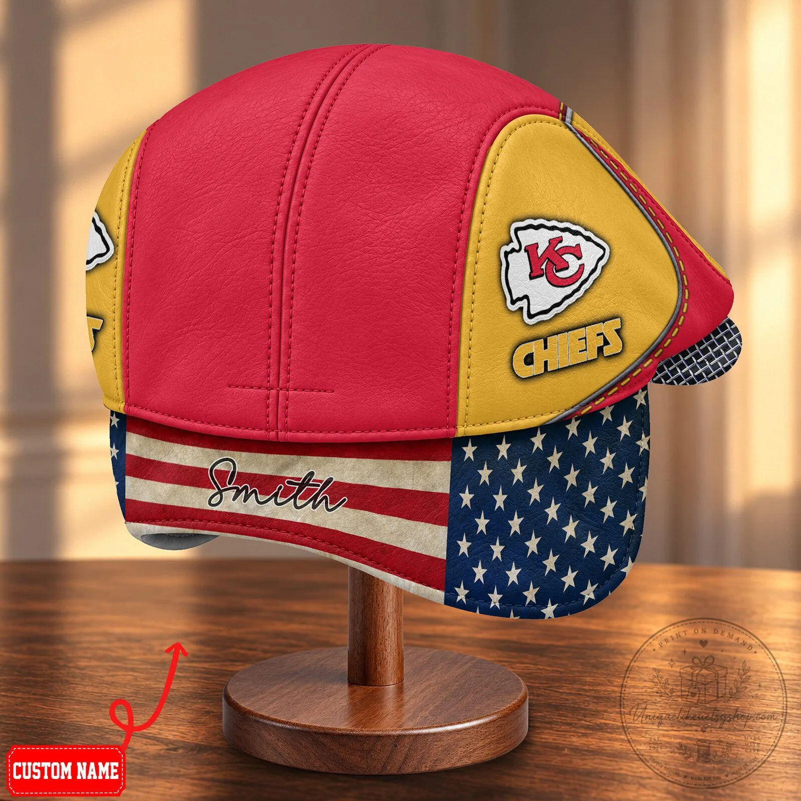 Kansas City Chiefs Flat Cap with Foldable Ear Flaps - NFL Gear 8 Kansas City Chiefs Flat Cap with Foldable Ear Flaps - NFL Gear