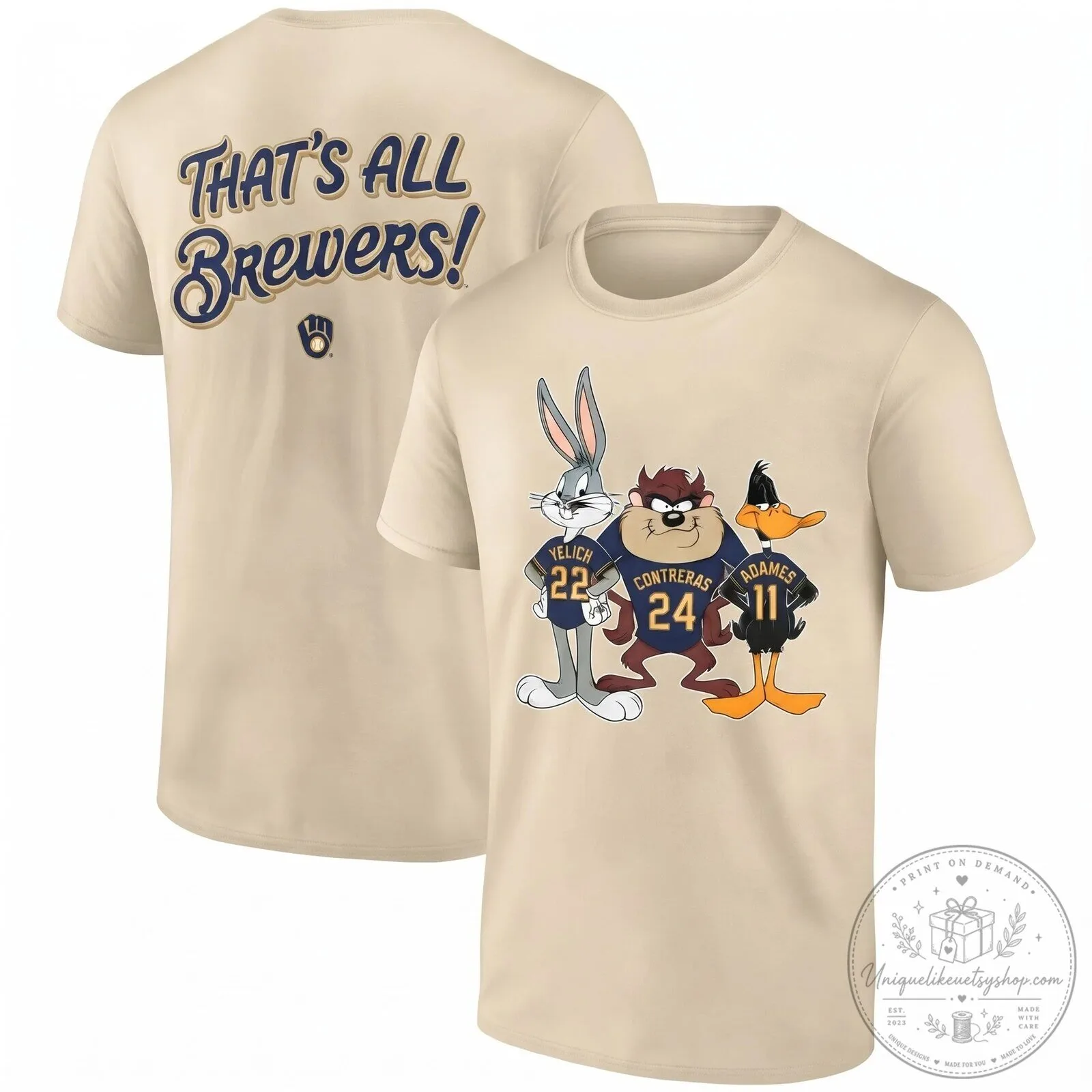 Milwaukee Brewers Looney Tunes Baseball Team Black Graphic T-Shirt 9 Milwaukee Brewers Looney Tunes Baseball Team Black Graphic T-Shirt