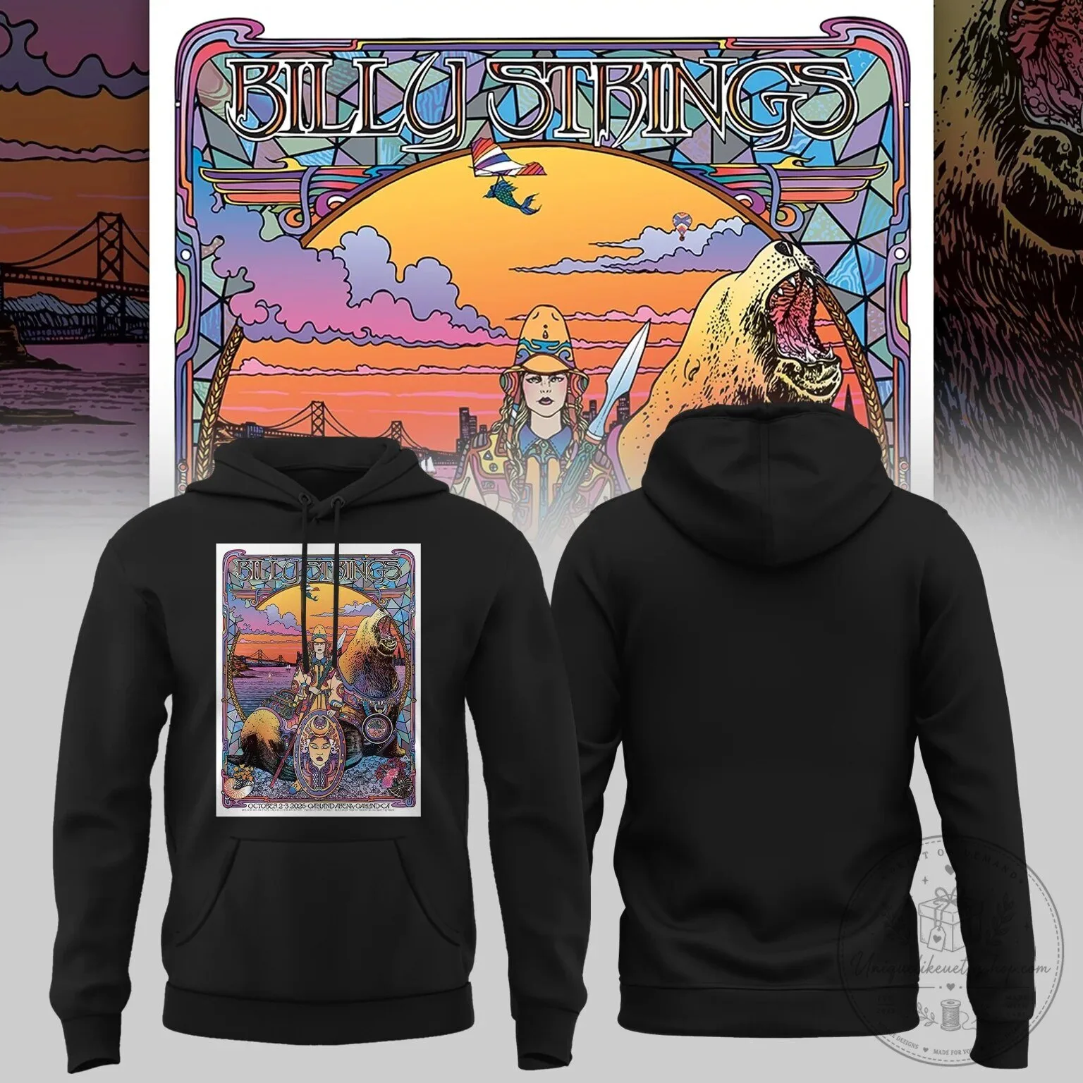 Billy Strings Oakland California October 2025 Concert Tour Graphic Hoodie