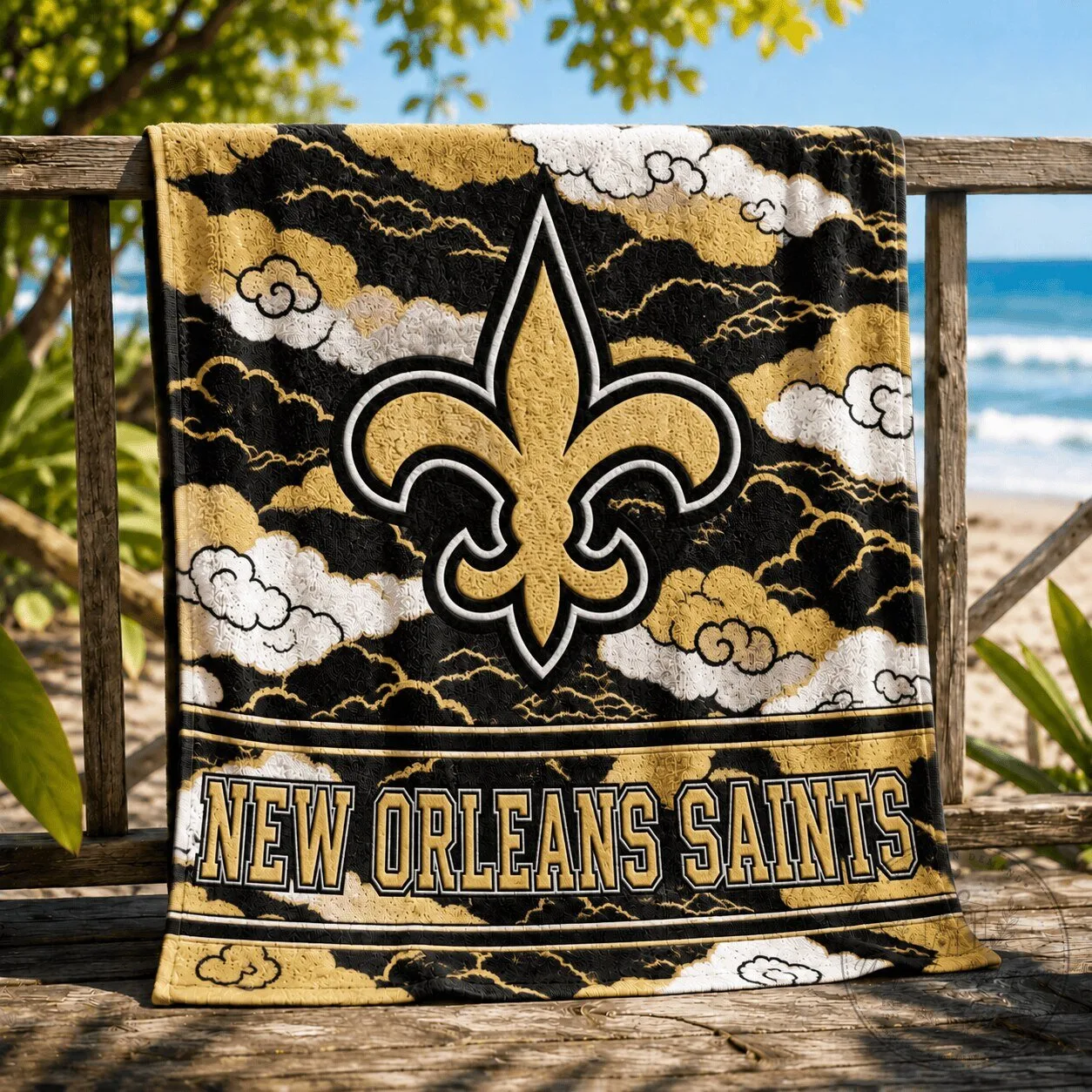 New Orleans Saints Football Team Beach Towel for Summer Fun