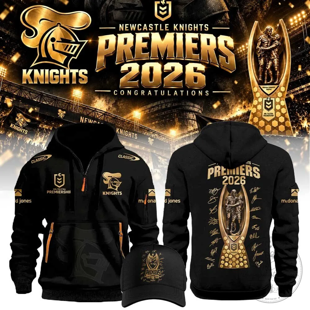 Newcastle Knights NRL Premiers 2026 Rugby League Championship Black Hoodie