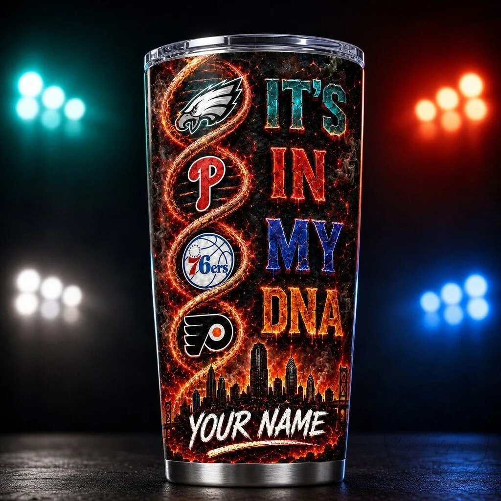 Personalized Stainless Steel Tumbler with "It's In My DNA" for Philadelphia Sports Teams 7 personalized stainless steel tumbler with it s in my dna for philadelphia sports teams gallery 1
