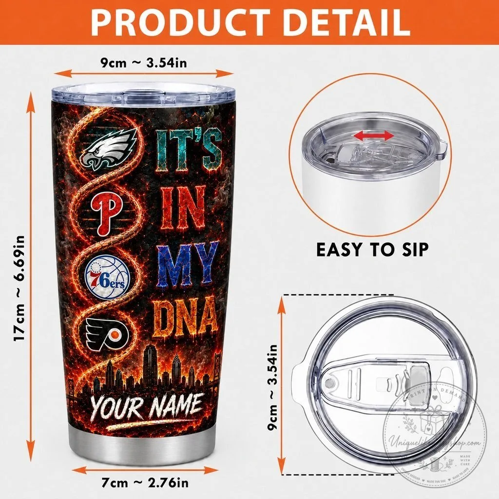 Personalized Stainless Steel Tumbler with "It's In My DNA" for Philadelphia Sports Teams 10 personalized stainless steel tumbler with it s in my dna for philadelphia sports teams gallery 4