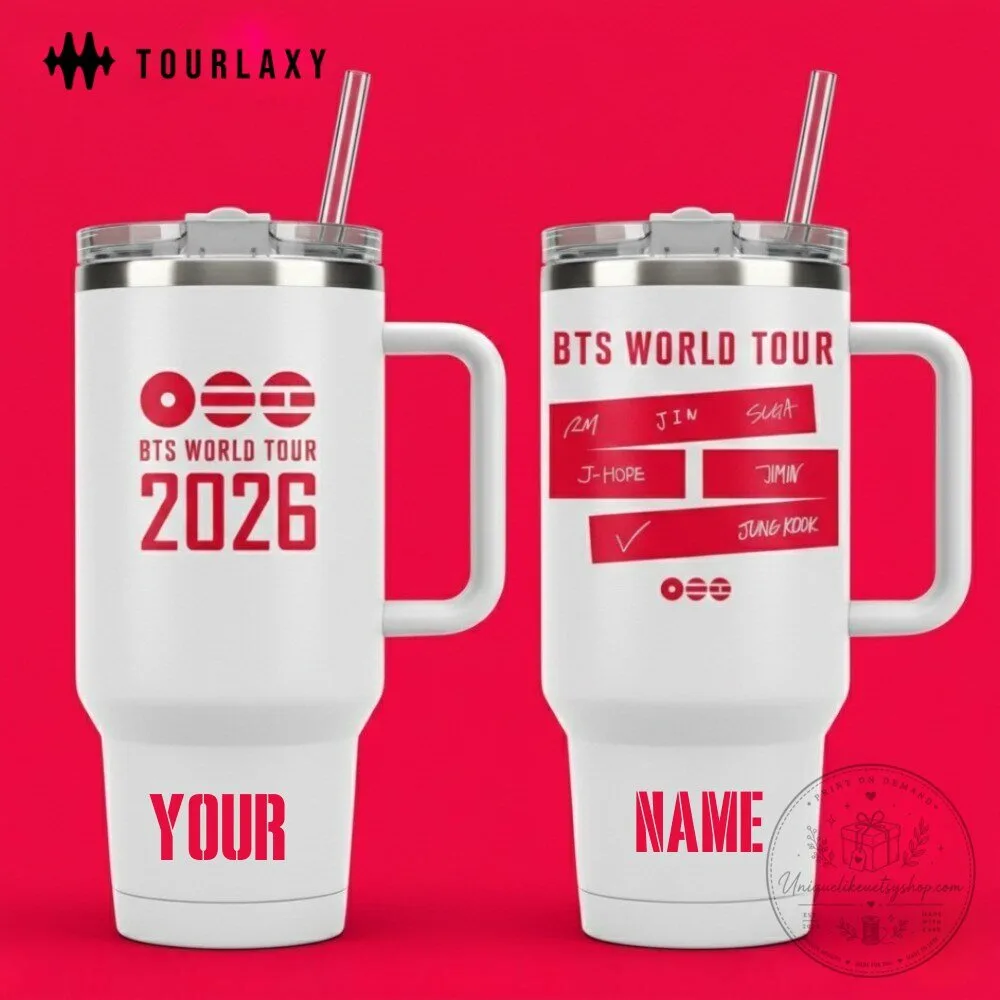 BTS World Tour 2026 Personalized Insulated Tumbler with Handle
