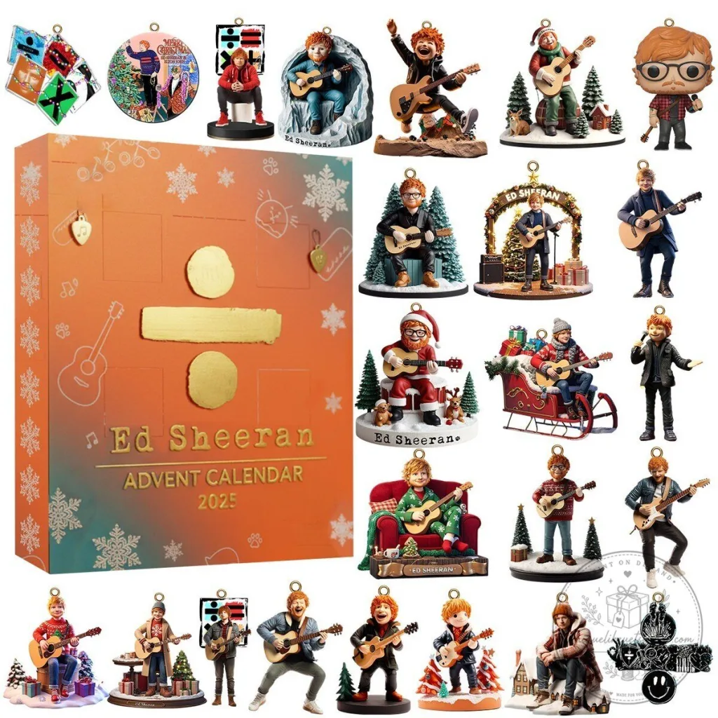 Ed Sheeran Christmas Countdown Advent Calendar 2025 with 24 Ornaments Ed Sheeran Christmas Countdown Advent Calendar 2025 with 24 Ornaments